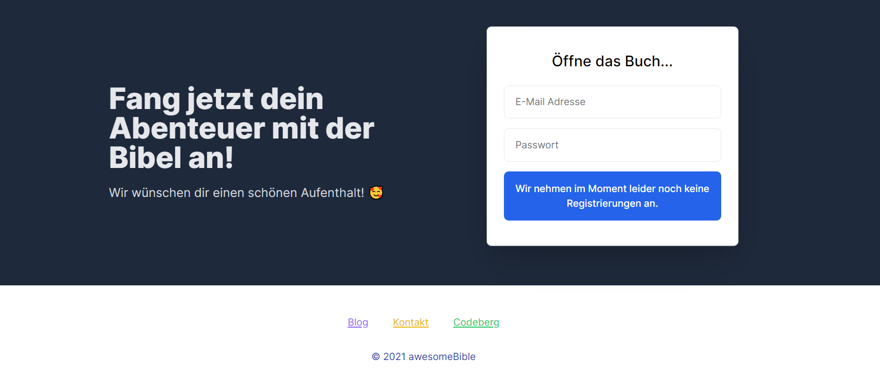 Der Footer im Darkmode